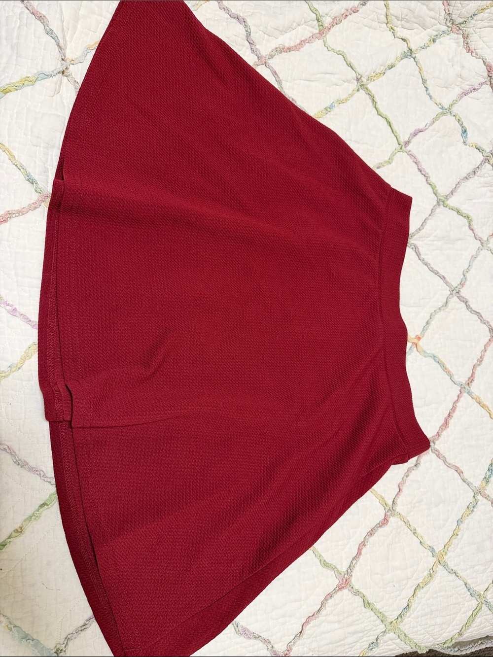 SHEIN Wine Red Circle Skater Skirt
